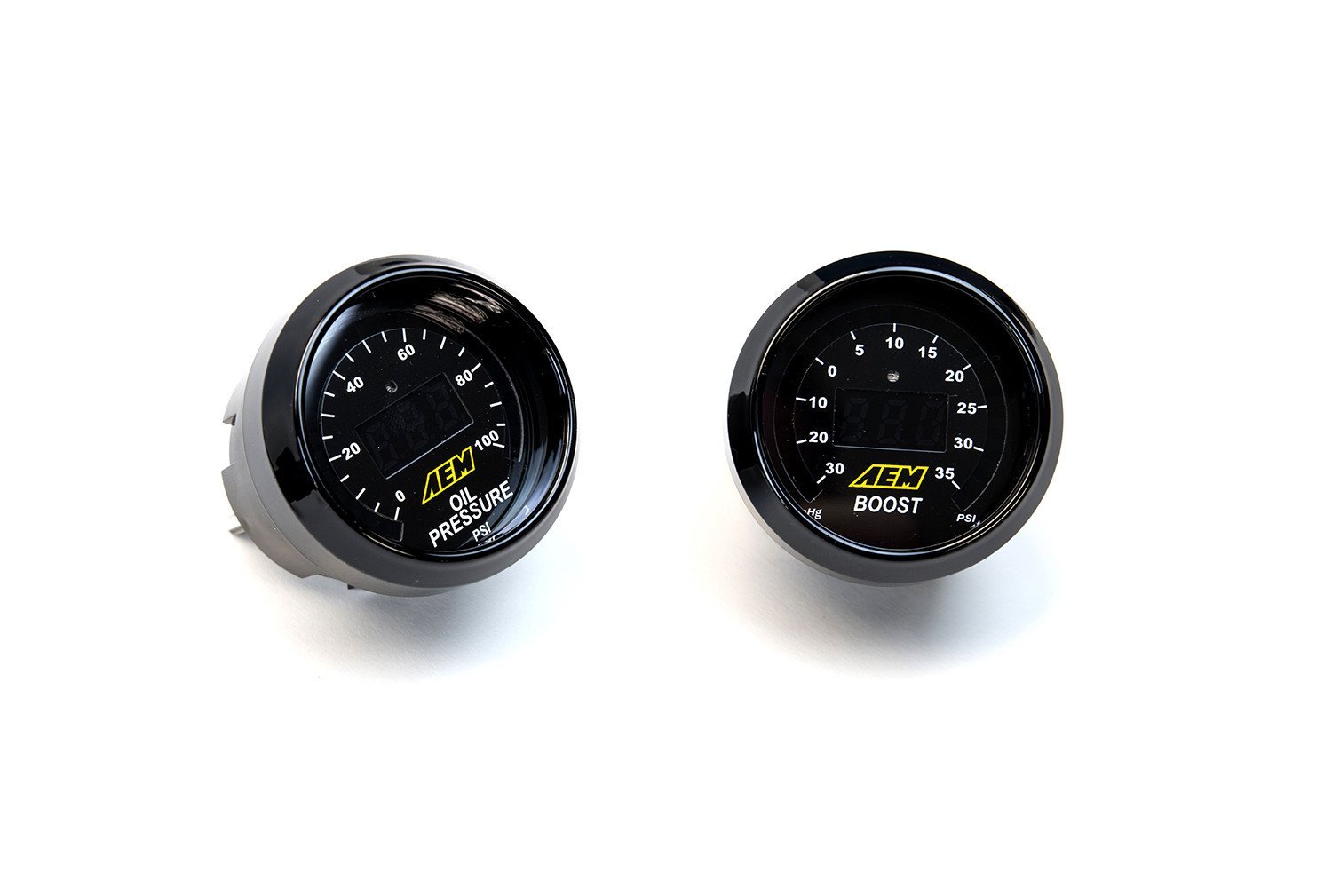 AEM Electronics, AEM 2 Gauge Set | 52mm Oil Pressure + Turbo Boost