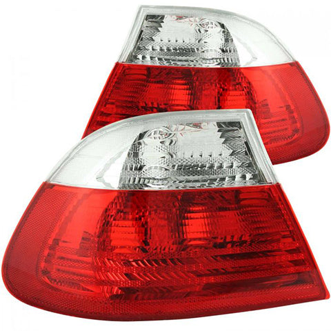 Anzo, ANZO Red/Clear Tail Lights | 2000-2003 BMW 3-Series E46 (221217)