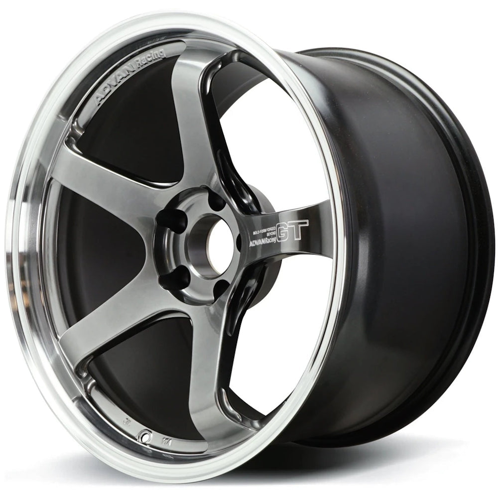 Advan Racing, Advan Racing GT Beyond 5x114.3 Bolt 73.1 Hub 19" Size Wheels in Racing Hyperblack with a Machined Lip