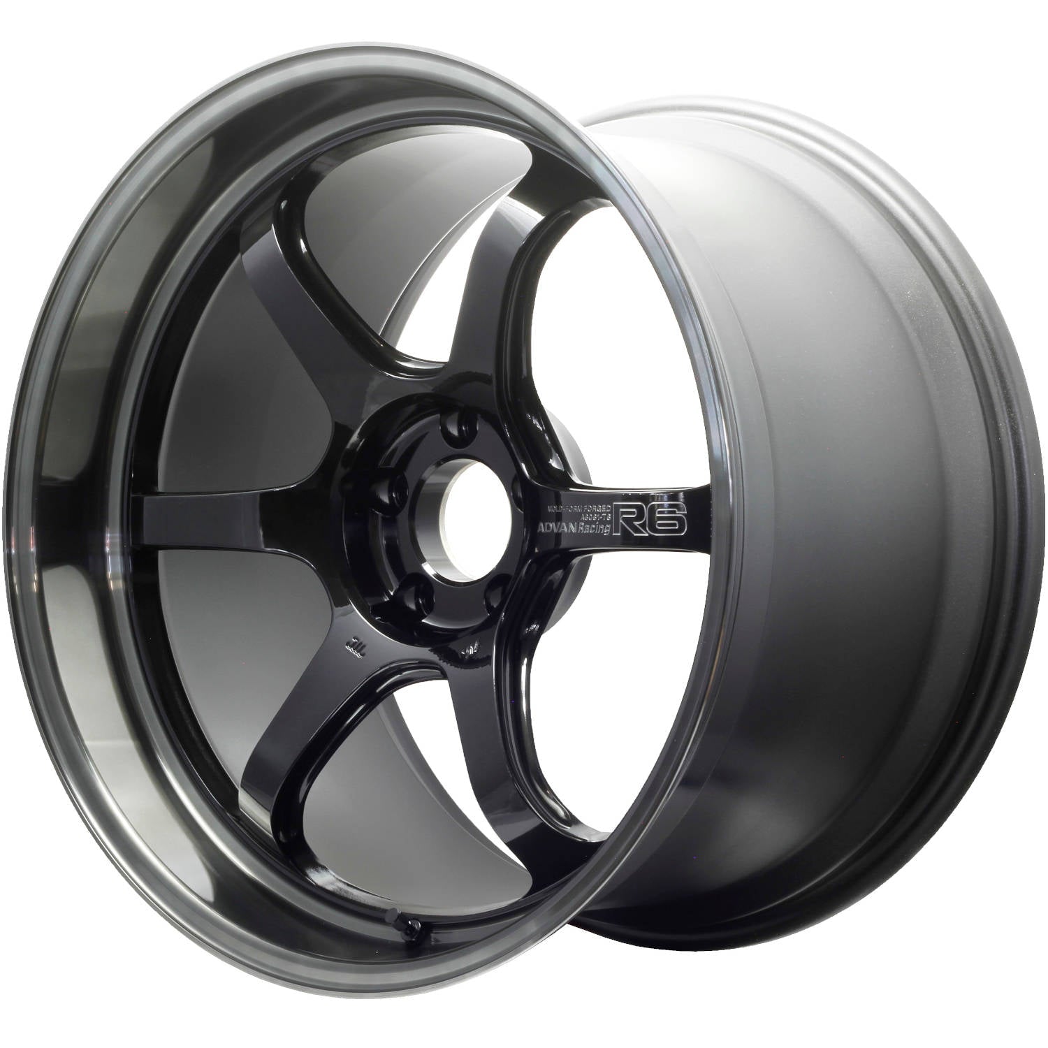 Advan Racing, Advan Racing R6 5x112 Bolt 66.5 Hub 20" Size Wheels in Graphite Gray with a Machined Lip