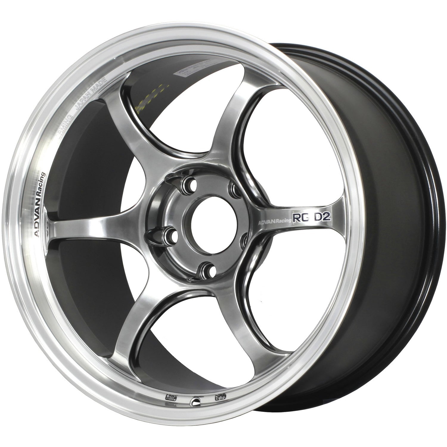 Advan Racing, Advan Racing RG-D2 4x100 Bolt 63 Hub 16" Size Wheels in Hyperblack with a Machined Lip