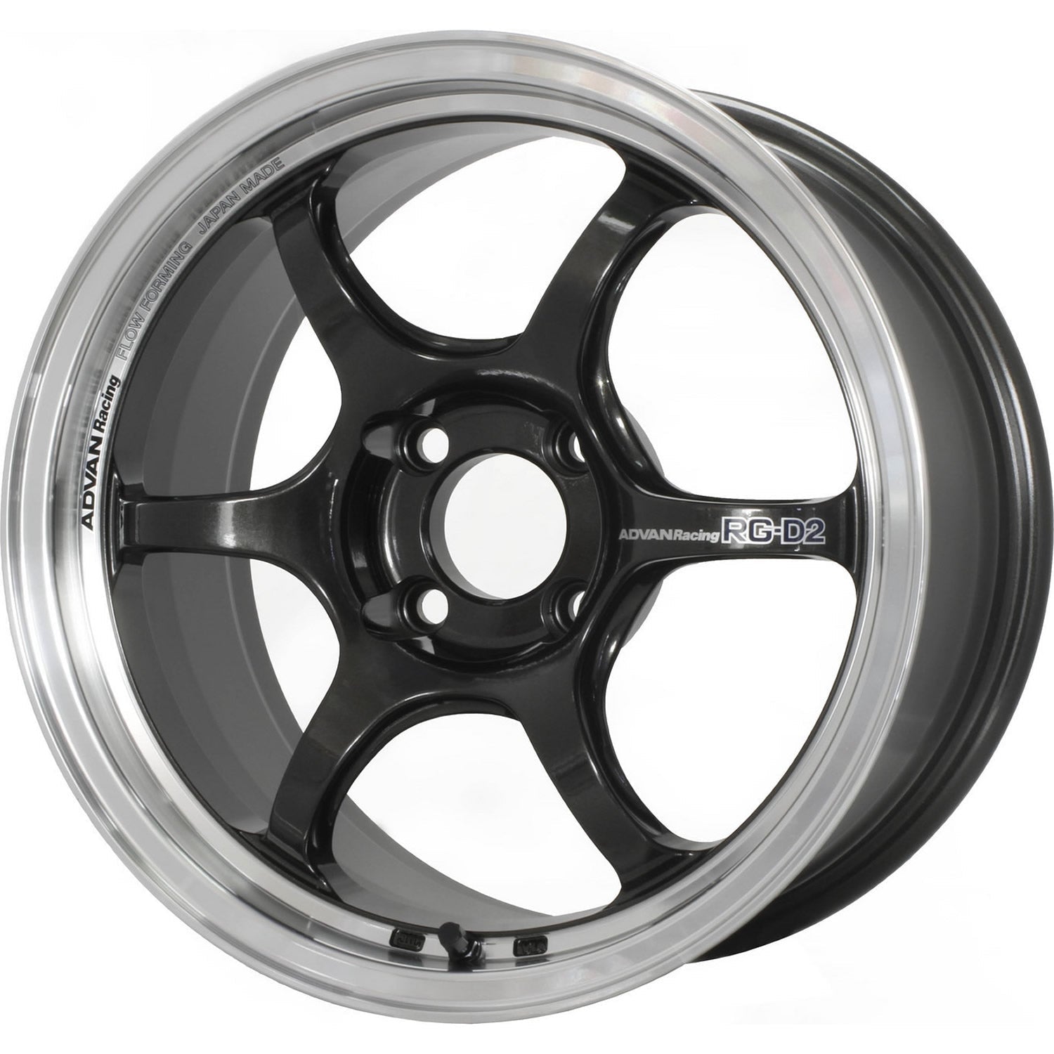 Advan Racing, Advan Racing RG-D2 5x114.3 Bolt 73 Hub 18" Size Wheels in Gunmetallic Blac with a Machined Lip