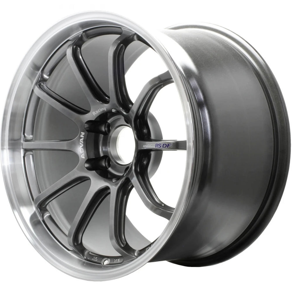 Advan Racing, Advan Racing RS-DF Progressive 5x114.3 Bolt 73.1 Hub 18" Size Wheels in Racing Hyperblack with a Machined Lip