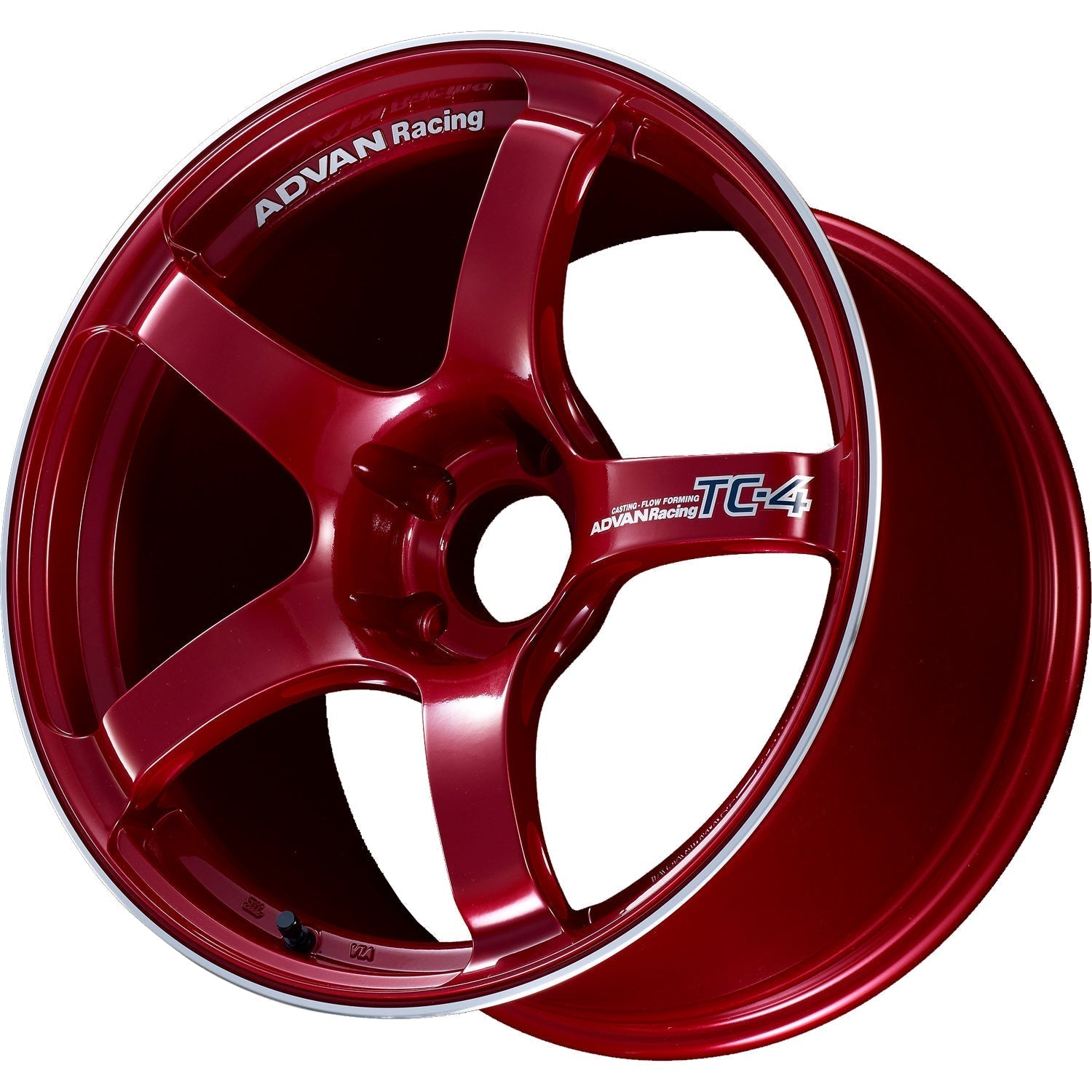 Advan Racing, Advan Racing TC4 5x100 Bolt 63 Hub 18" Size Wheels in Candy Red with a Machined Outer Lip Ring