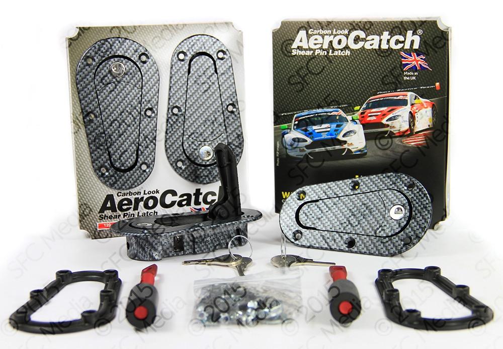 Aerocatch, Aerocatch Carbon Look Hood Pins Plus Flush Locking Kit (120-3100)