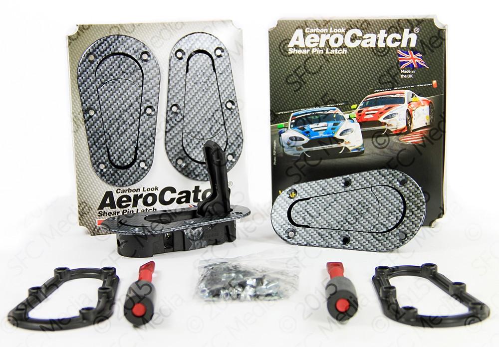 Aerocatch, Aerocatch Carbon Look Hood Pins Plus Flush Non-Locking  Kit (120-3000)