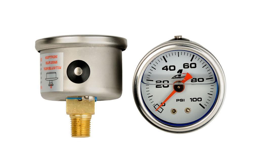 Aeromotive, Aeromotive 0-100psi Analog Mechanical Fuel Pressure Gauge 1.5" (15633)