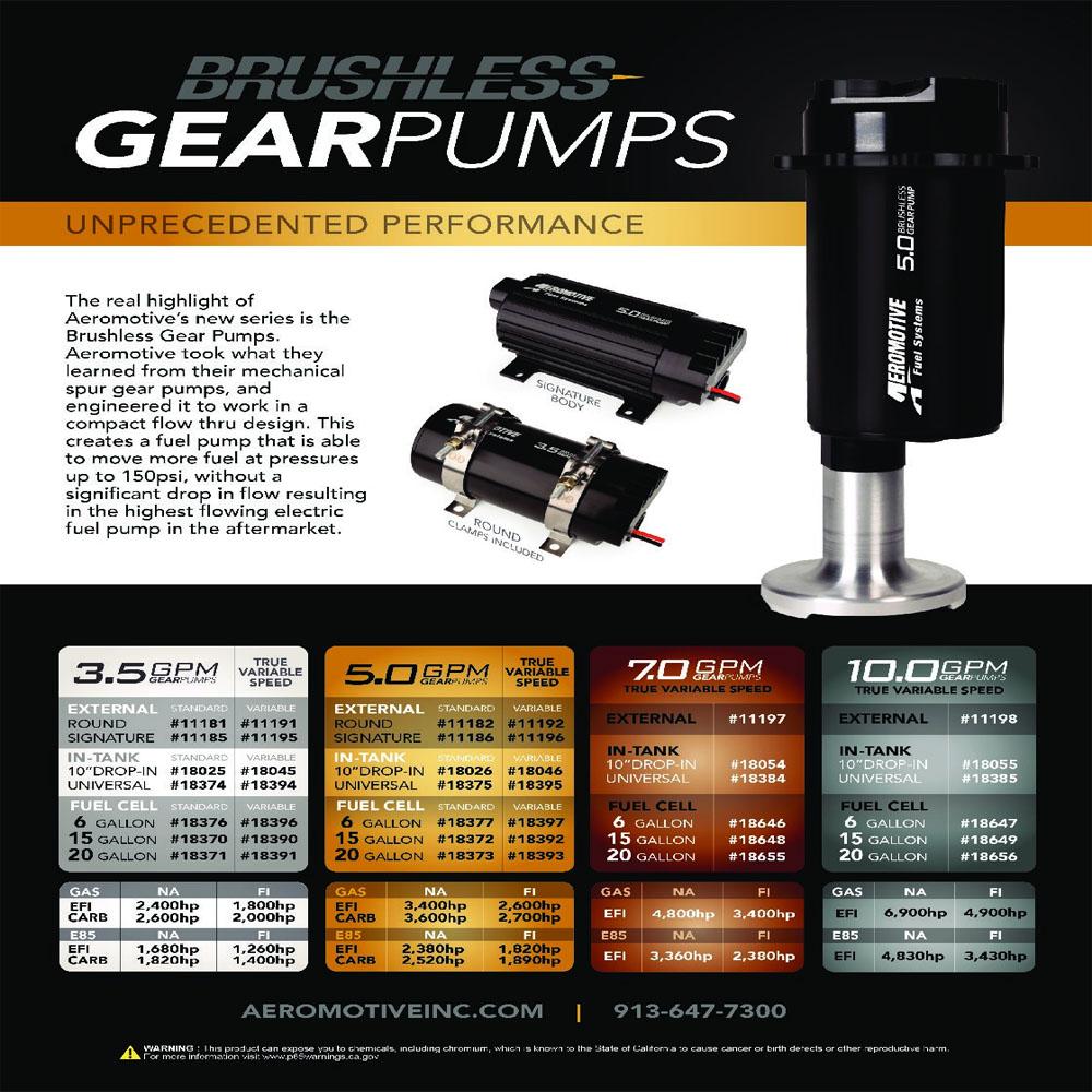 Aeromotive, Aeromotive In-Tank Brushless Fuel Pump - 5.0 gpm Spur Gear (18375)