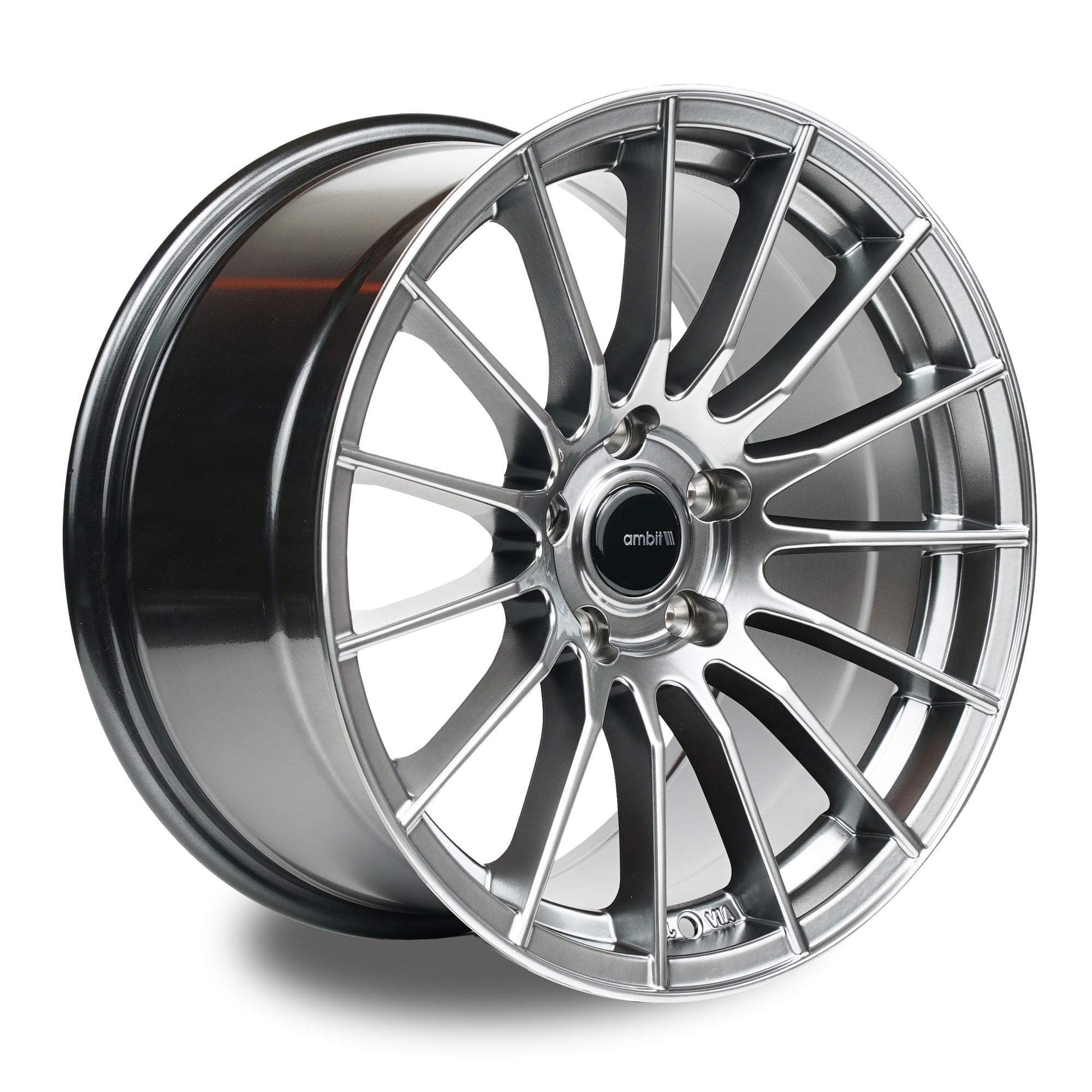 Ambit Wheels, Ambit RE02 5x100 17x9.0" +35mm Offset Black Chrome Wheels