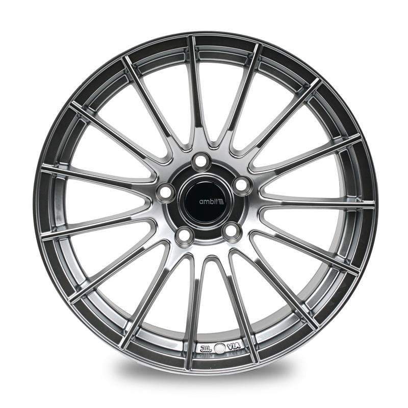 Ambit Wheels, Ambit RE02 5x100 17x9.0" +35mm Offset Black Chrome Wheels