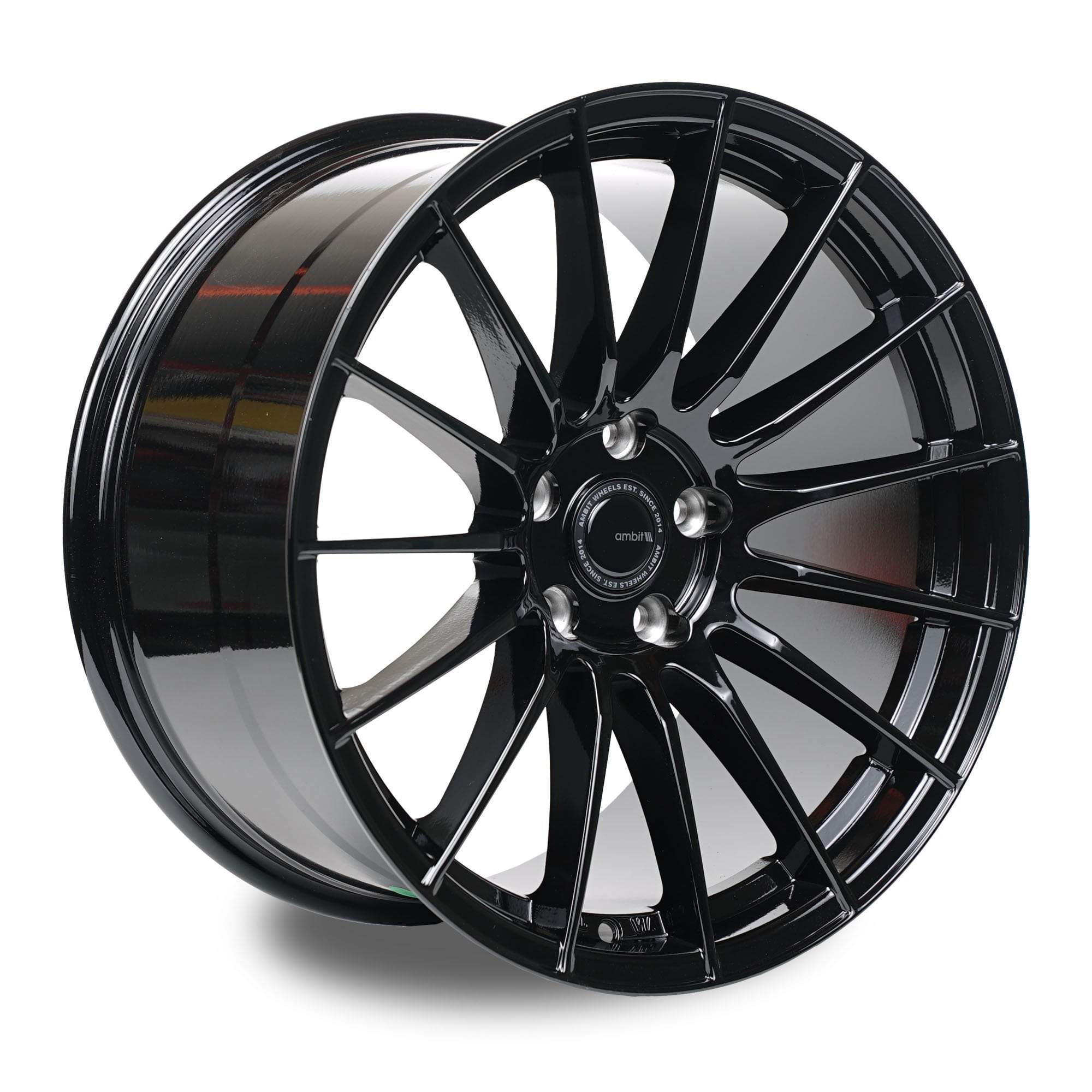 Ambit Wheels, Ambit RE02 5x114.3 18x9.5" +38mm Offset Gloss Black Wheels