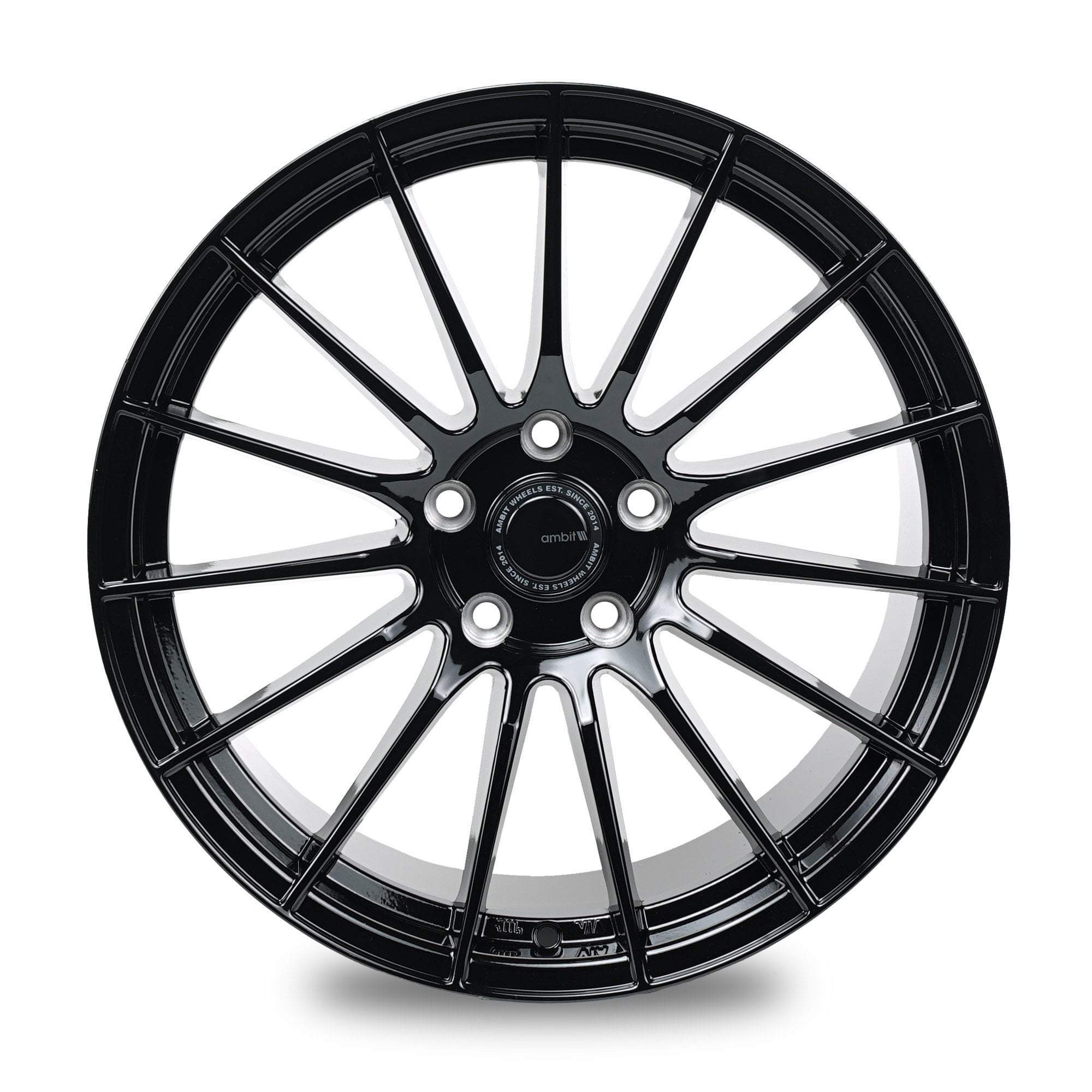 Ambit Wheels, Ambit RE02 5x114.3 18x9.5" +38mm Offset Gloss Black Wheels