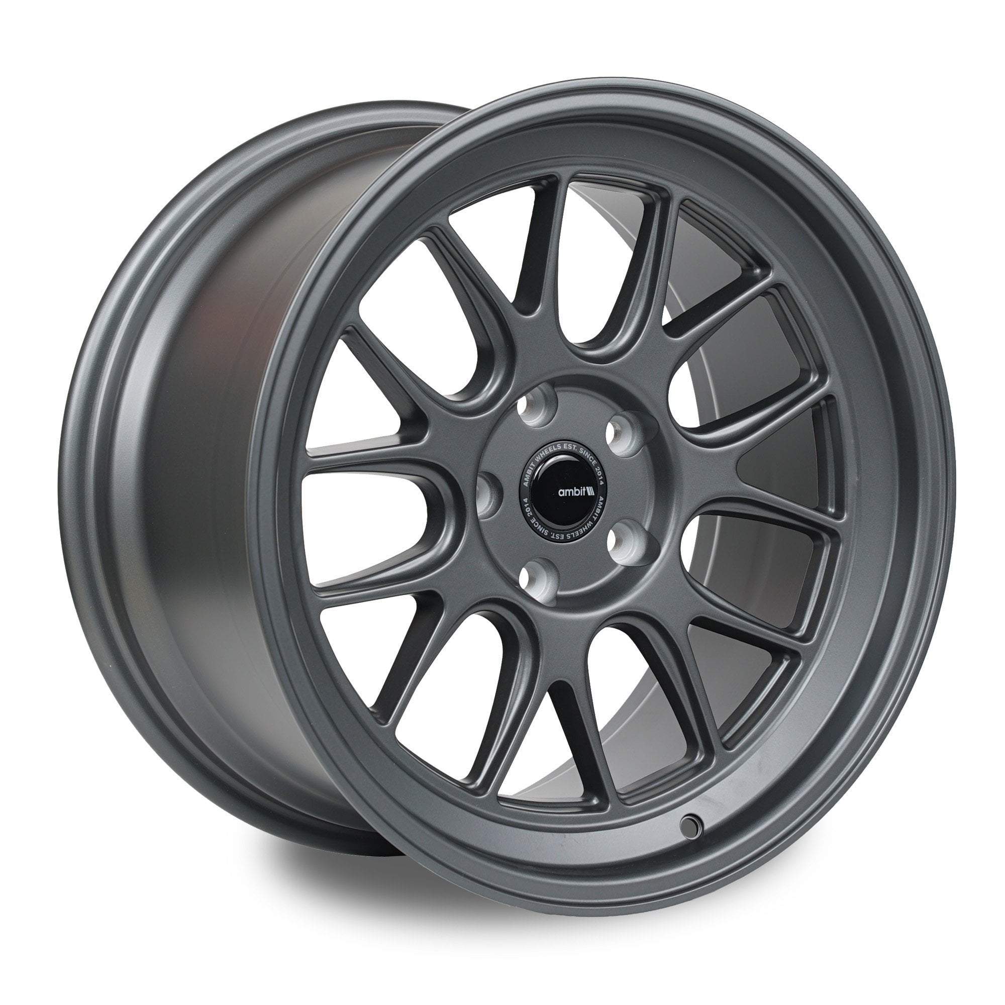 Ambit Wheels, Ambit RE83 5x114.3 18x9.5" +15mm Offset Matte Gunmetal Wheels