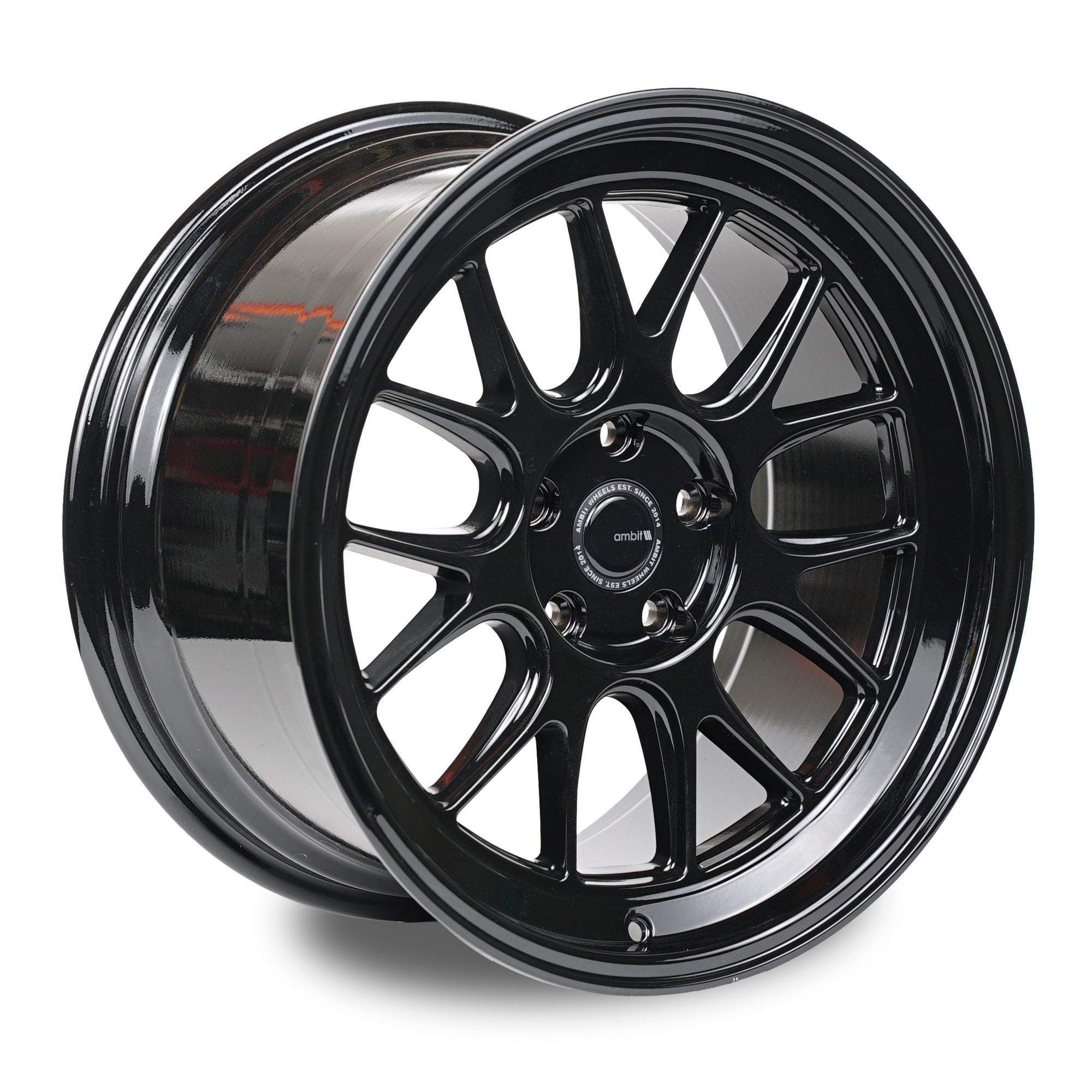 Ambit Wheels, Ambit RE83 Roto 5x114.3 18x9.5" +38mm Offset Gloss Black Wheels