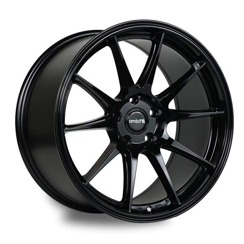 Ambit Wheels, Ambit RS18 5x108 18x9.5" +38mm Offset Gloss Black Wheels