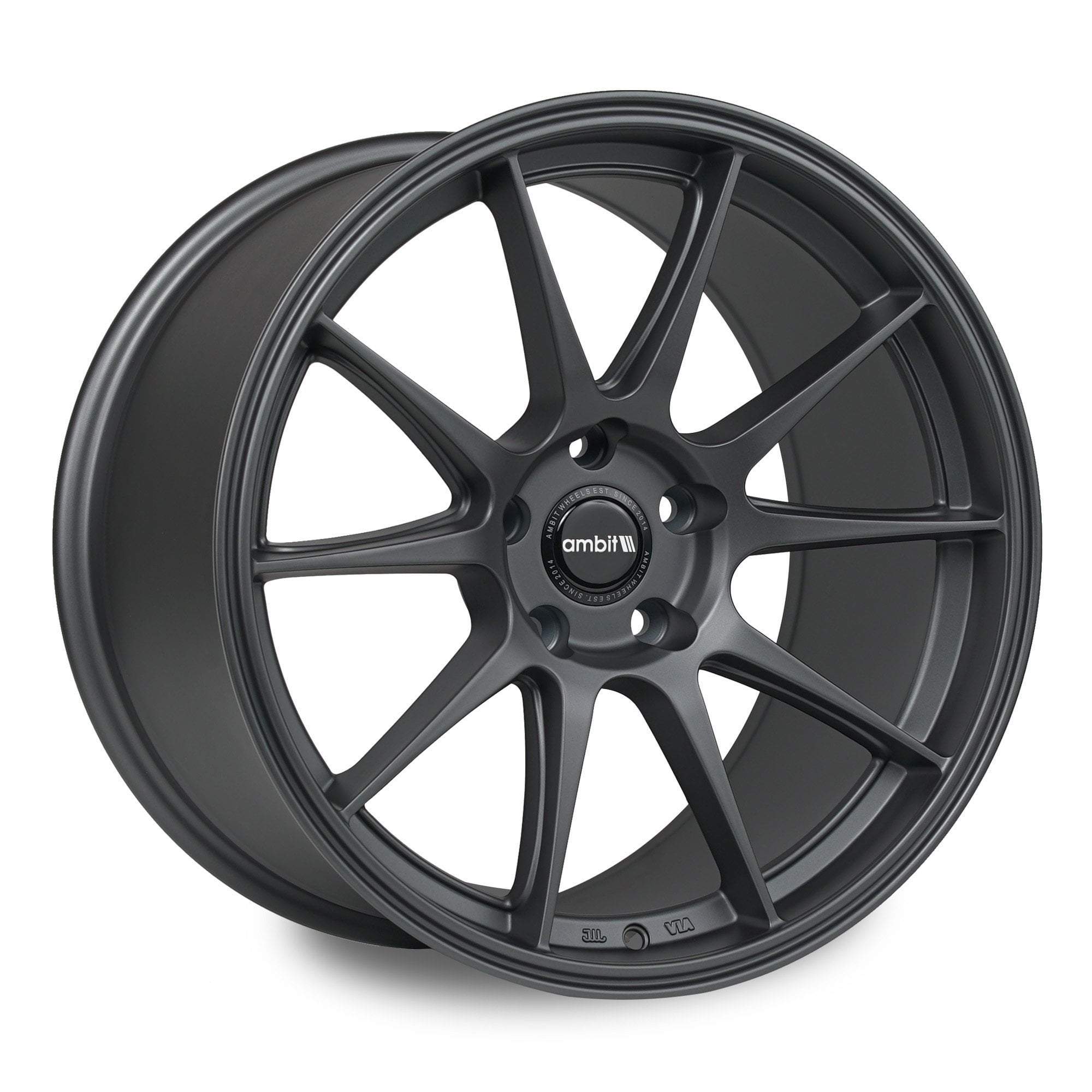 Ambit Wheels, Ambit RS18 5x108 18x9.5" +38mm Offset Matte Gunmetal Wheels