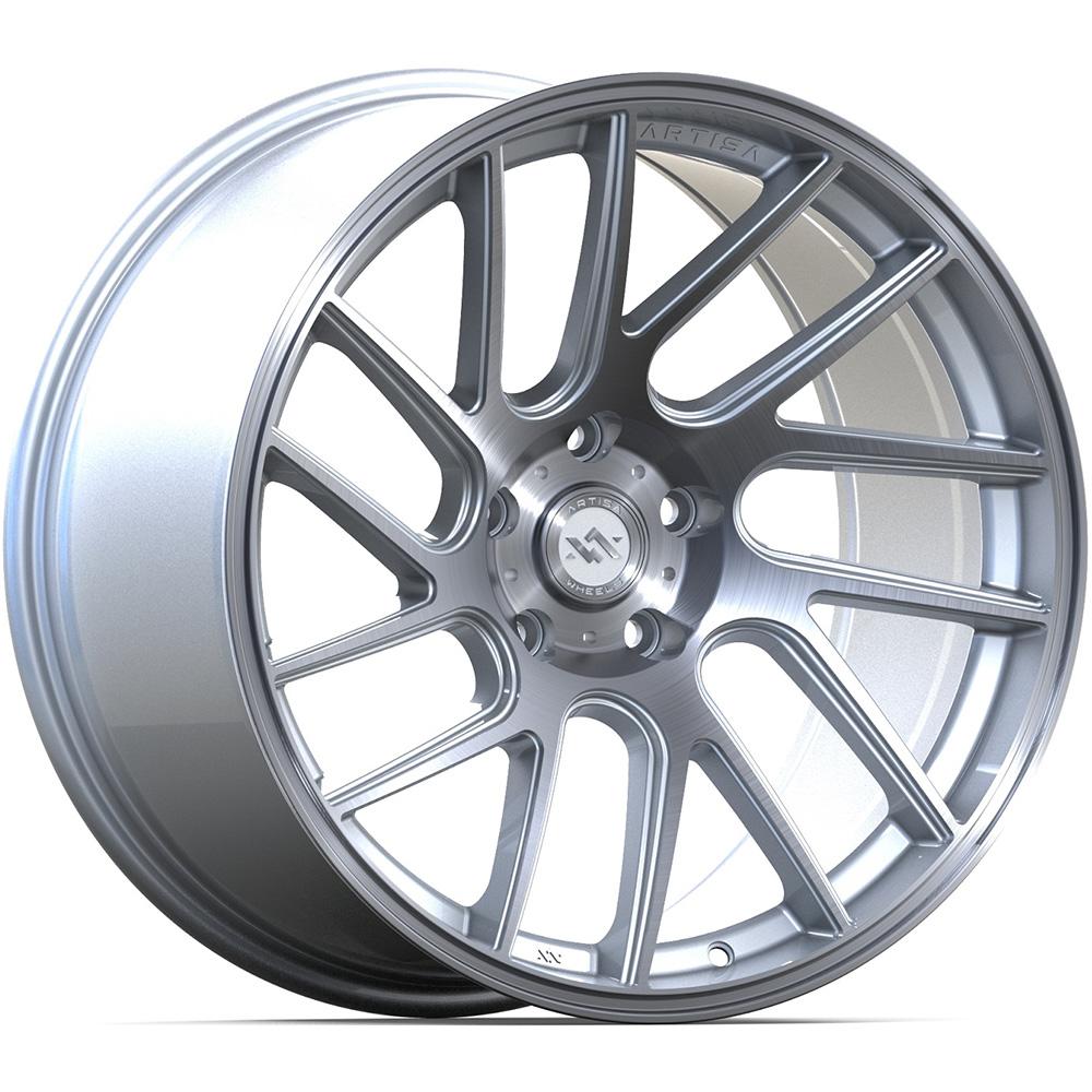 Anovia Wheels, Anovia Elder Brushed Apollo Silver Directional Wheels | 18x10.5 Size / 5x114.3 Bolt / +22 Offset / 73.1 Hub (ART1051810551142273X)