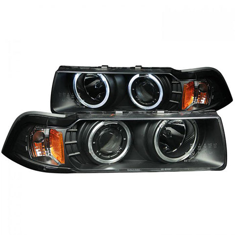 Anzo, Anzo Black Projector Halo Headlights | 1992-1998 BMW E36 3-Series (121011)